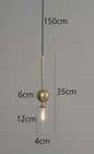 Luxe Scandinavische Hanglamp Goud/Zwart met Glas - Sfeervolle Verlichting voor Eetkamer, Slaapkamer of Nachtkastje
