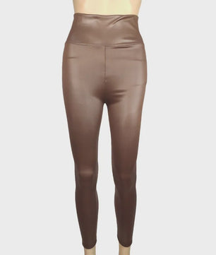 Hoge Taille Kunstleren Legging - Stretchy & All-Season Comfort