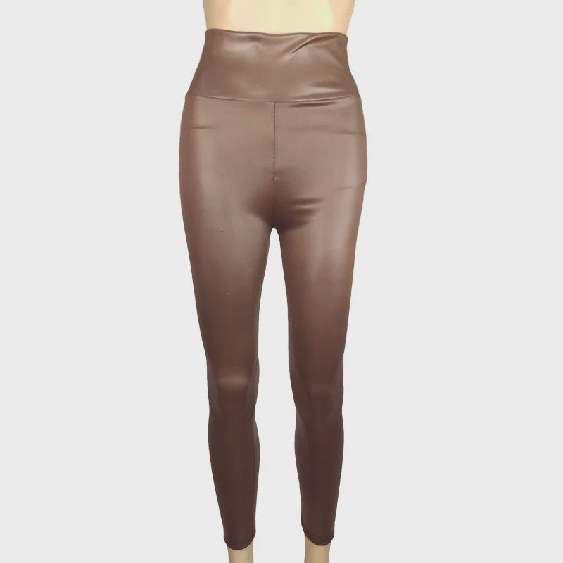 Hoge Taille Kunstleren Legging - Stretchy & All-Season Comfort