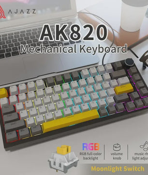 AJAZZ AK820 Mechanisch Gaming Toetsenbord 75% Layout met Volumeknop & RGB
