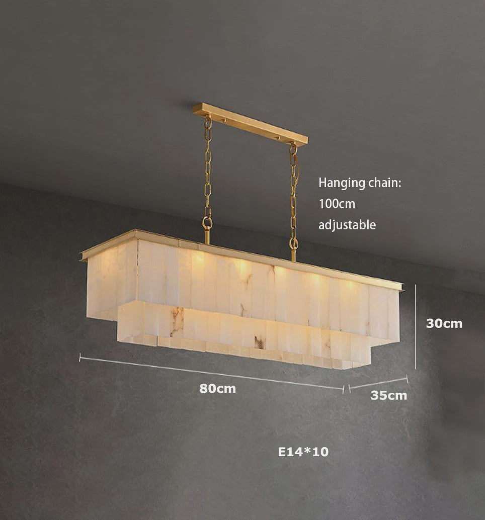 Luxe Marmer LED Kroonluchter Goud/Chroom - Dimbaar
