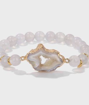 Natuursteen Agate Armband met Druzy Geode - Kleurrijk & Stijlvol