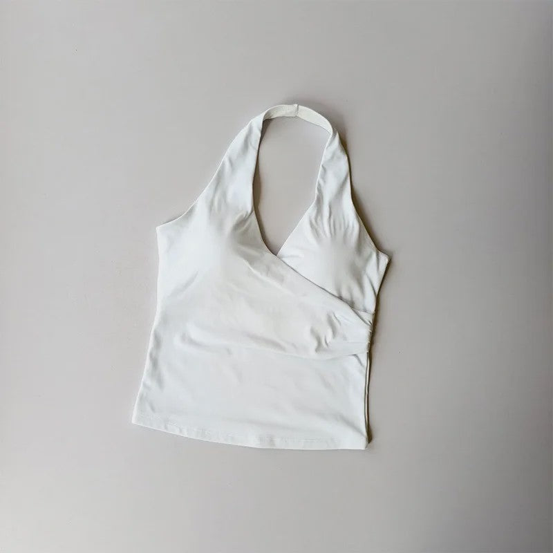 Comfortabele Sport BH met V-hals en Halter Nek - Ademend & Stijlvol