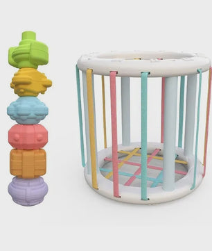 Montessori Vormenstoof Kubus - Educatief Speelgoed voor Baby's met Kleurrijke Vormen