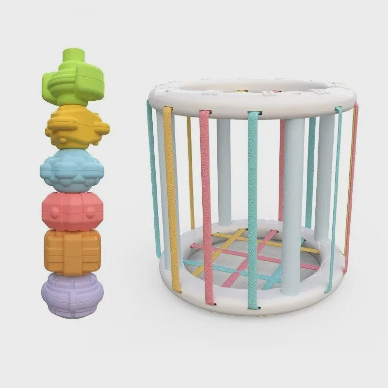 Montessori Vormenstoof Kubus - Educatief Speelgoed voor Baby's met Kleurrijke Vormen