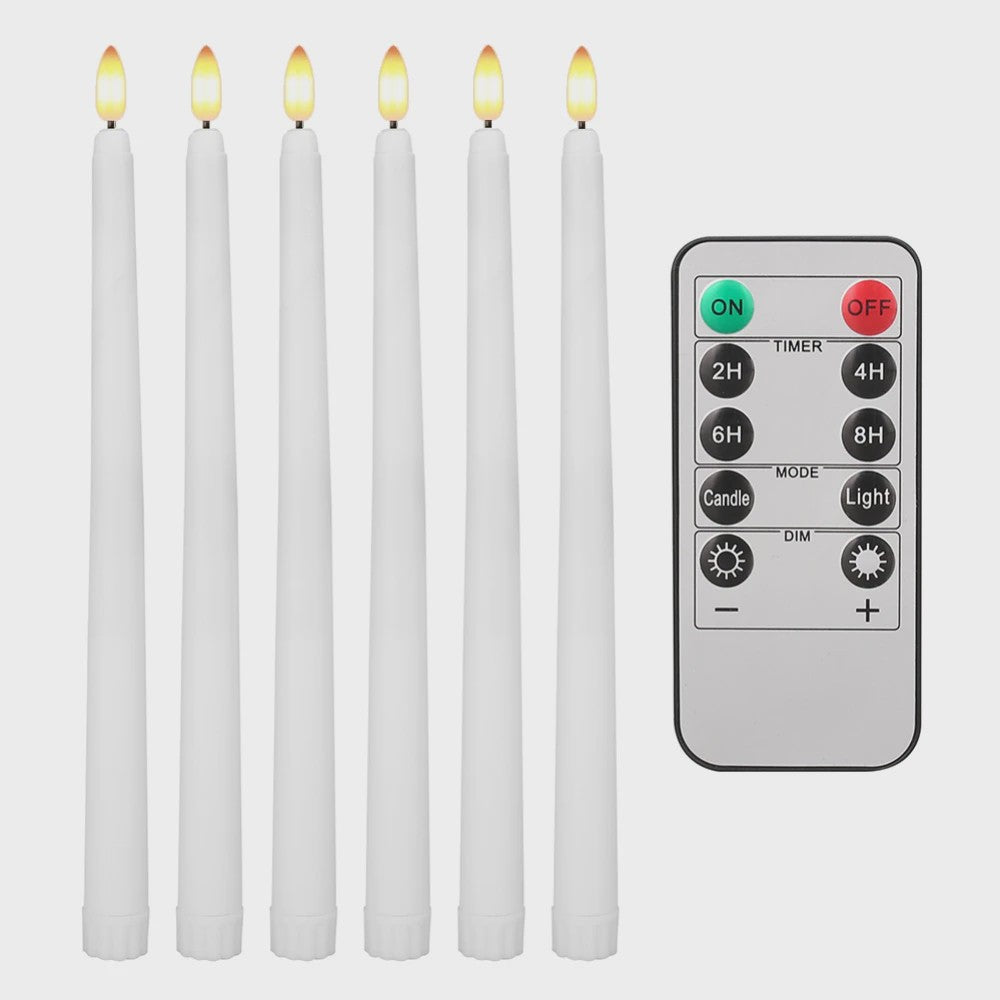Set van 10 LED Kaarsen met Afstandsbediening - 28cm Vlamloze Kaarsen met Timer
