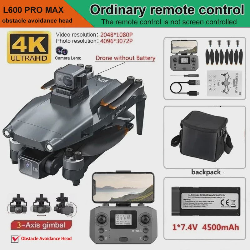 L600 Pro MAX Drone: 8K Camera, 3-Assige Gimbal, GPS & 360° Obstakelvermijding