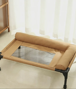Verkoelend Hondenhok Bed met Kussen, Ademend Mesh, Wasbaar - Ideaal voor Binnen, Buiten, Camping & Patio