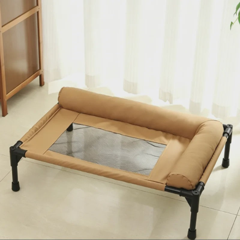 Verkoelend Hondenhok Bed met Kussen, Ademend Mesh, Wasbaar - Ideaal voor Binnen, Buiten, Camping & Patio