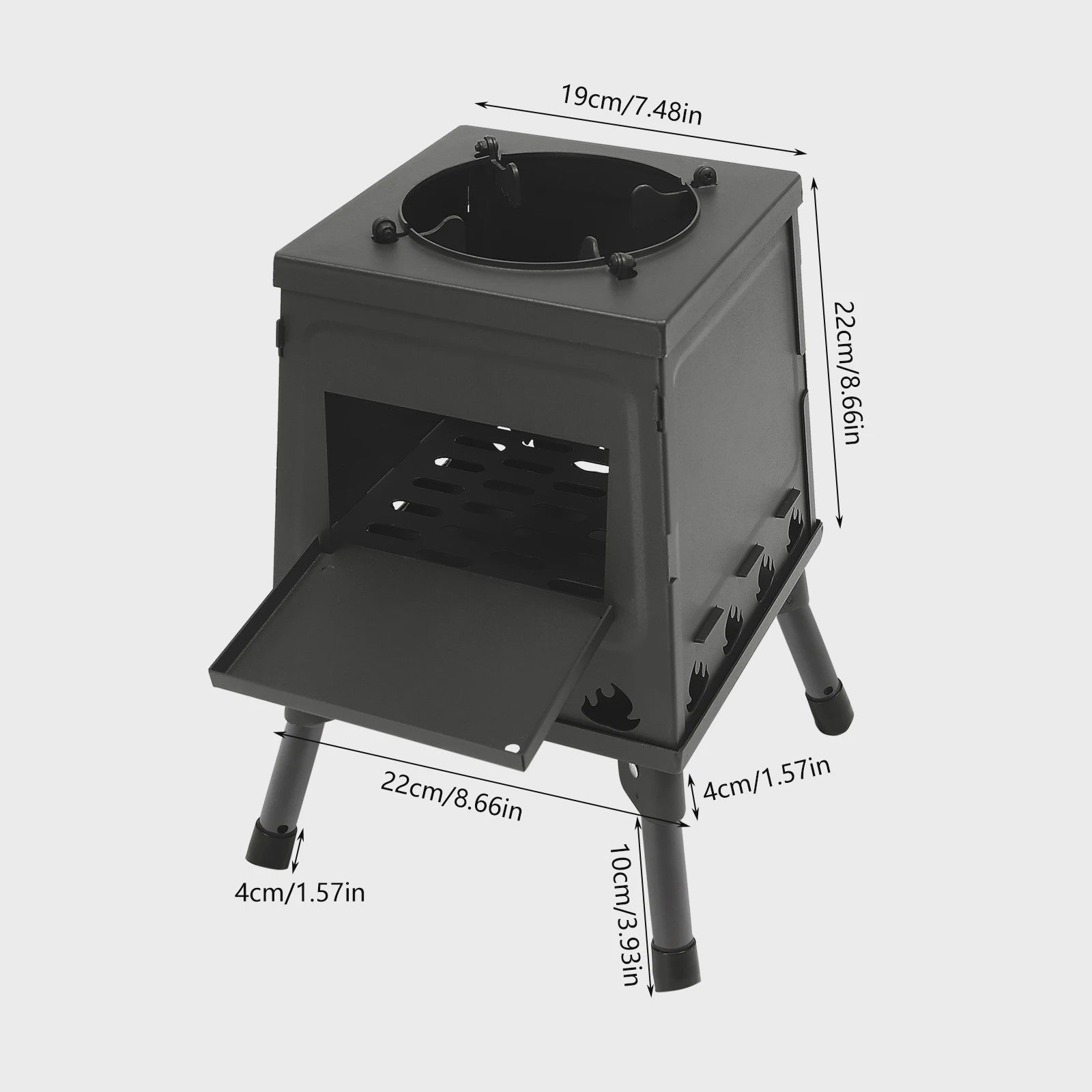 Opvouwbare Houtkachel voor Camping & Buiten - Efficiënt Grillen & Koken met Handschoenen