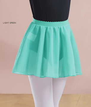 18 Colours Ballet Skirt Girls Toddler Kids Dance Chiffon Skirt Elastic Waist Short Dance Skirt for Girls Tutu Skirt for Ballet