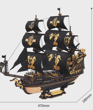 Robotime ROKR Houten 3D Puzzel Model Schepen - Zeeparel Barque