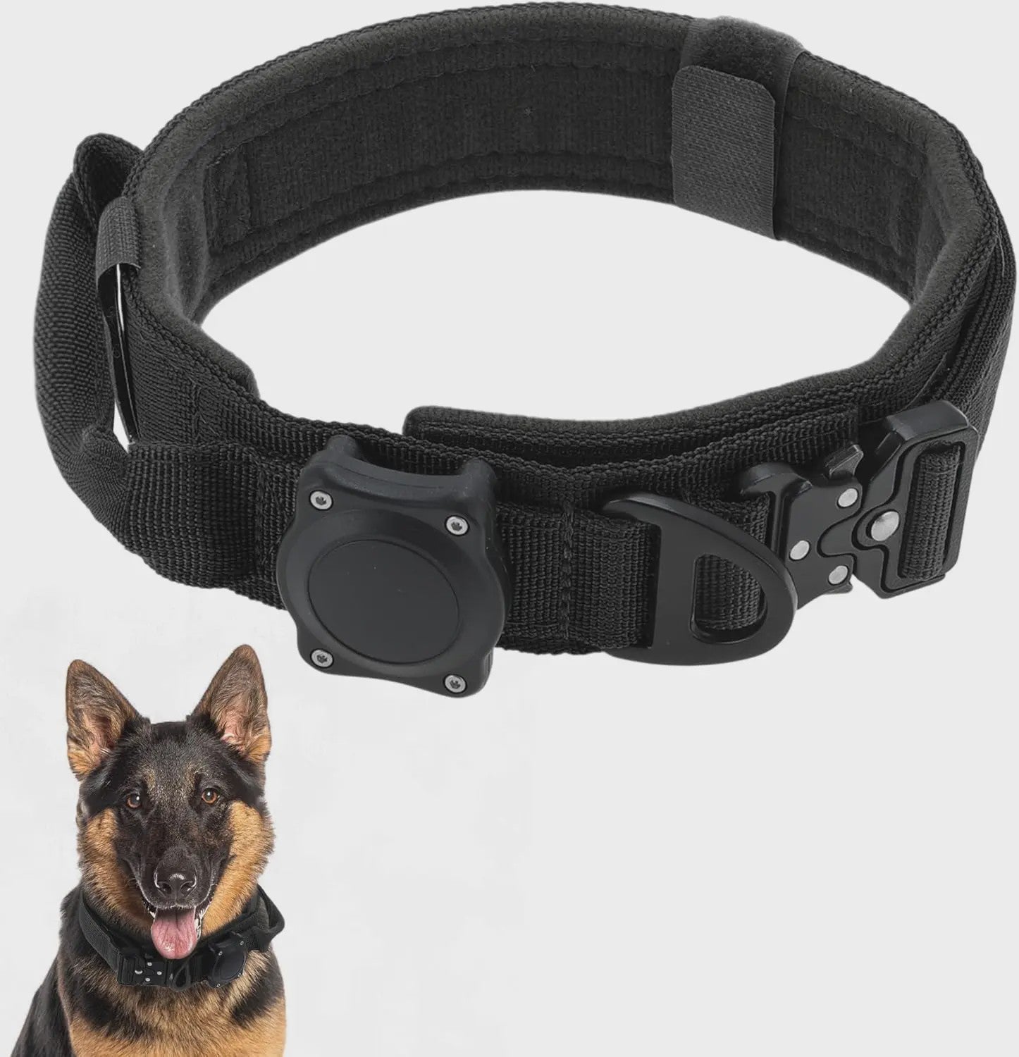 Tactische AirTag Hondenhalsband - Waterdicht, Duurzaam & Verstelbaar voor Middelgrote tot Grote Honden