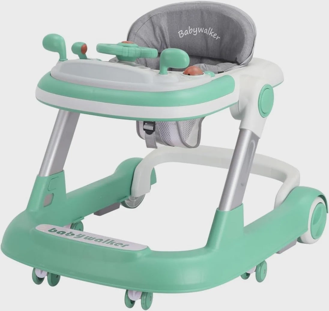 2-in-1 Baby Loopstoel met Afneembare Speel- en Voedingsblad en Muziekfunctie
