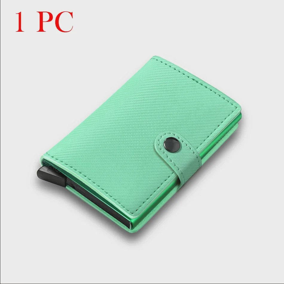 Minimalistische RFID-blokkerende Cardholder met Automatische Pop-Up | PU Leer