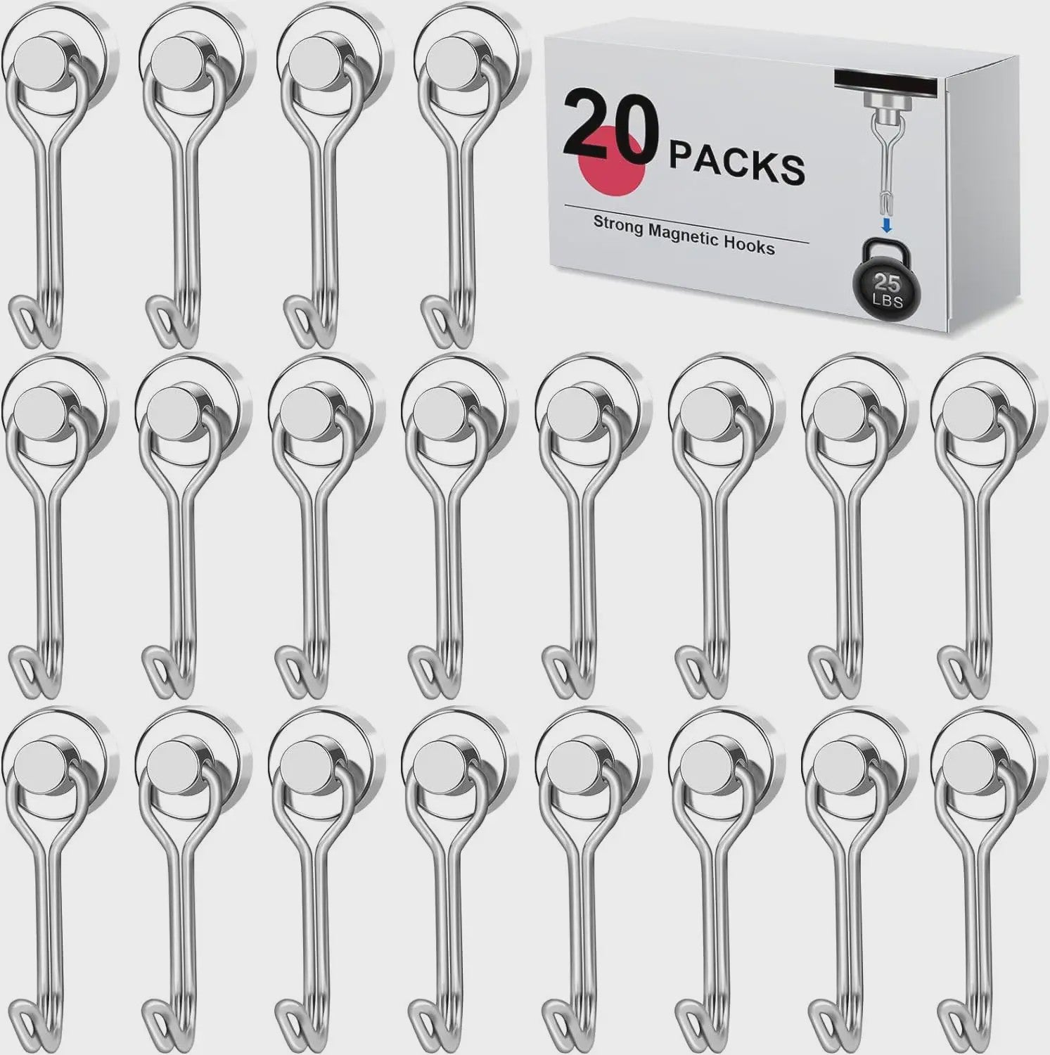 Krachtige Zwarte Magnetische Haken - Heavy Duty Ophanghaken met Sterke Magneet