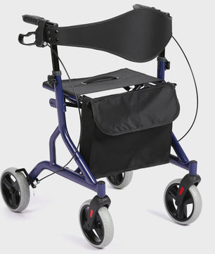 Lichtgewicht Aluminium Rollator met Zitting, Rugleuning en 8" Rubberen Wielen - Verstelbaar & Opvouwbaar