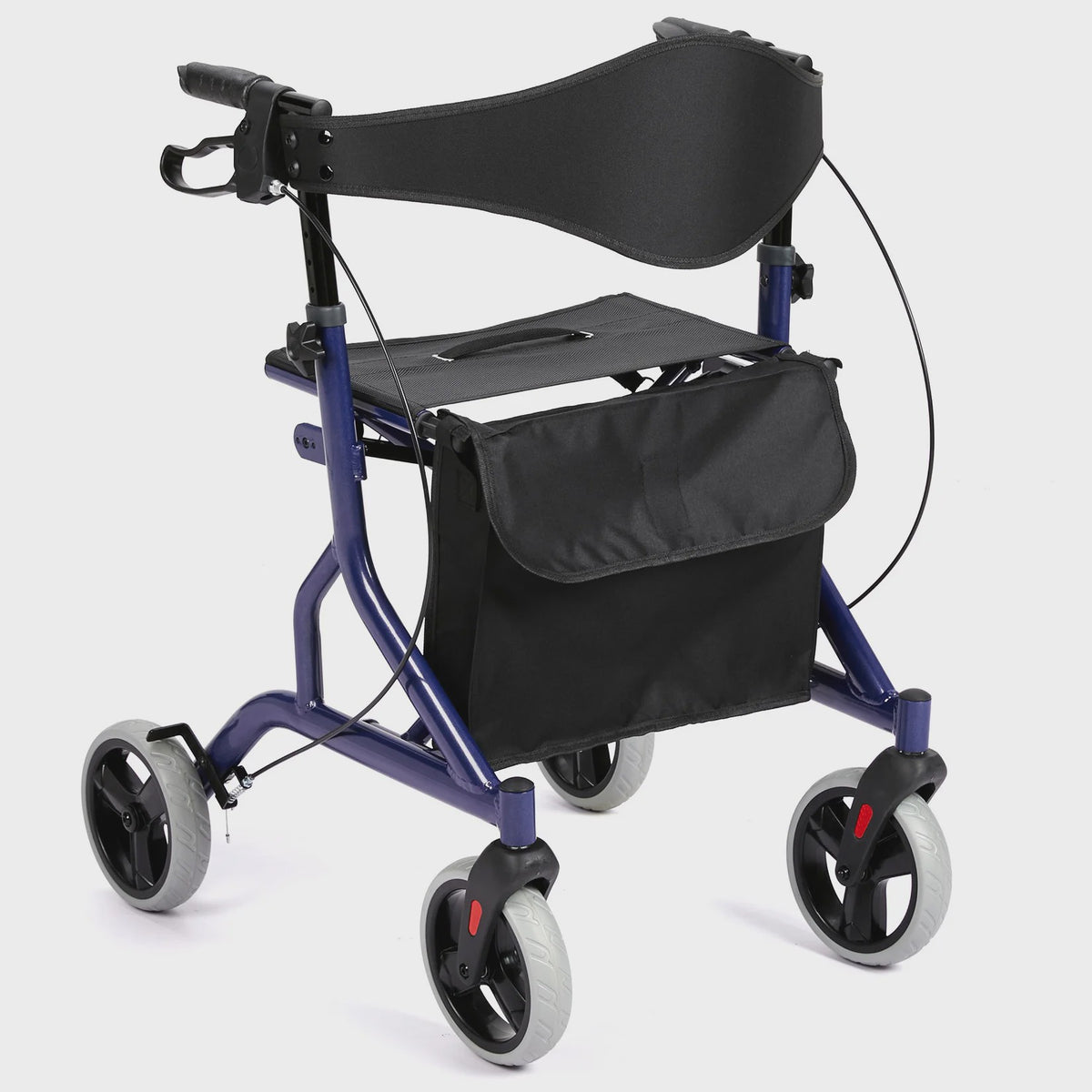 Lichtgewicht Aluminium Rollator met Zitting, Rugleuning en 8" Rubberen Wielen - Verstelbaar & Opvouwbaar