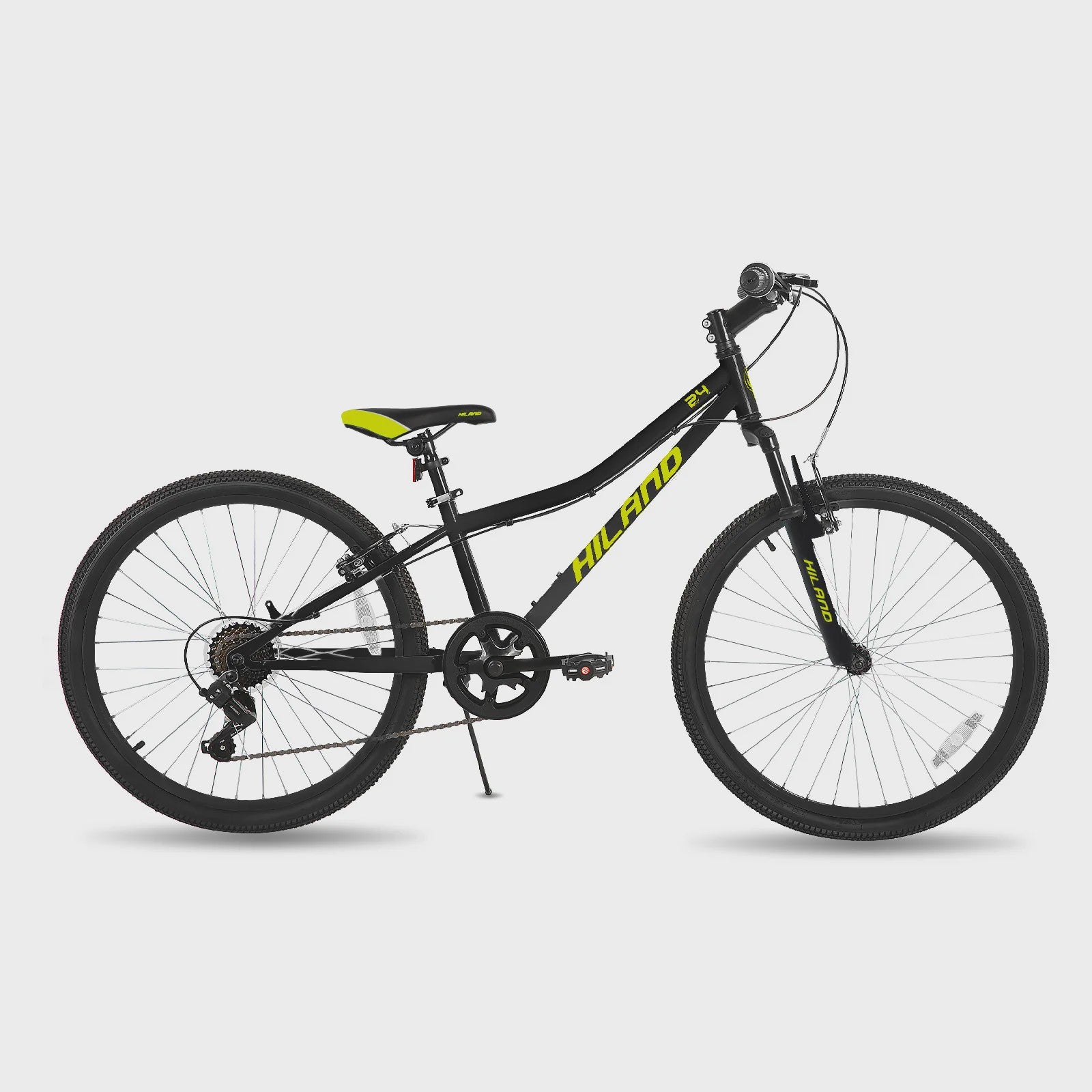 Hiland 24 Inch Kinder Mountainbike met Voorvering - Fiets voor Jongens & Meisjes (7-15 jaar)