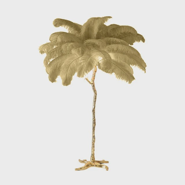 Luxe Pluimen Vloerlamp - Scandinavisch Design met LED Verlichting