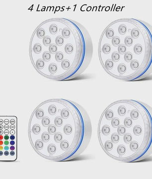 Waterdichte Onderwater LED Lamp met Afstandsbediening - 13 LEDs, RGB Kleuren, IP68
