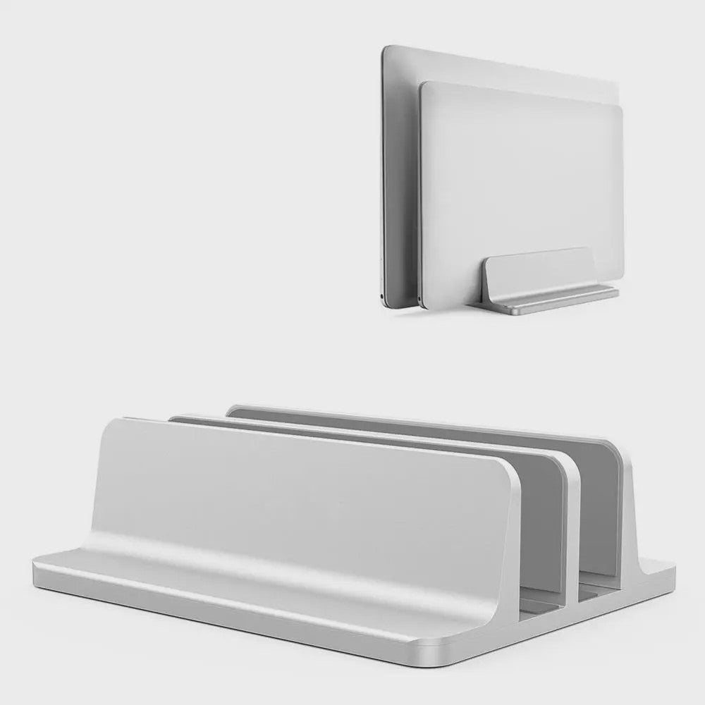 Verticale Laptopstandaard voor Macbook Air/Pro & Desktop - Dubbel & Verstelbaar (tot 17.3 Inch)