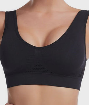 Plus Size Sportbeha met Ventilerende Mesh Inzet en Schokdemping - Zonder Beugel - S-7XL