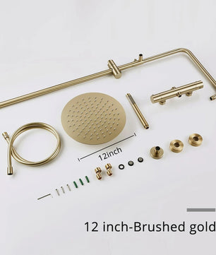 Thermostatische Douchekraan met Regendouche en Handdouche - Massief Messing