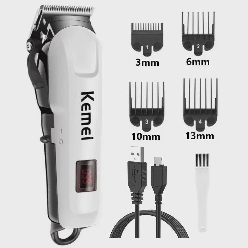 Kemei KM-809A Professionele Draadloze Baardtrimmer & Haarknipper voor Heren