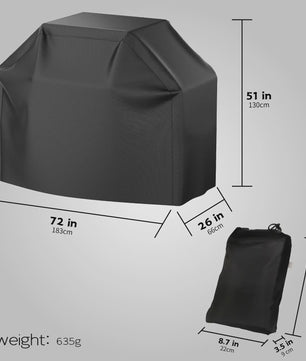 Waterdichte Grillhoes Zwart - Heavy Duty BBQ Cover voor Diverse Maten