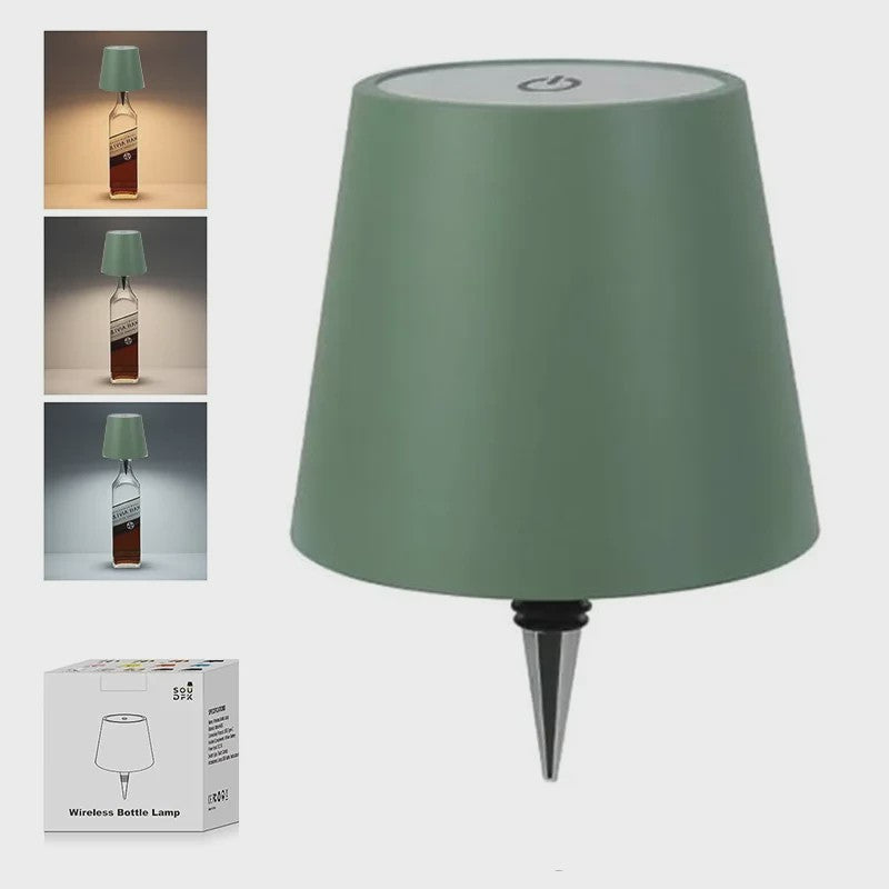 Draadloze Fles Tafellamp met USB, Touch Control & 3 Kleuren - Sfeervolle Verlichting