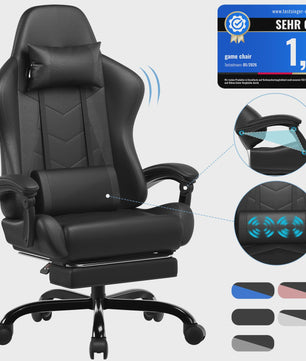 Ergonomische Gaming Stoel met Lendengezondheid Massage en Voetensteun – Verstelbaar voor Kantoor en Ontspanning