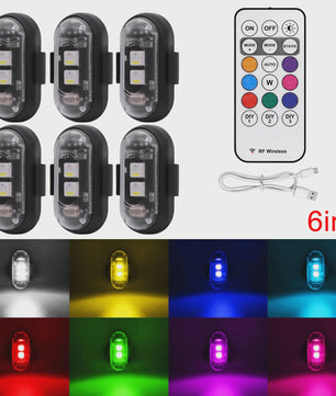 Veelzijdige LED Strobe Anti-Collision Lichten met Afstandsbediening - 8 Kleuren