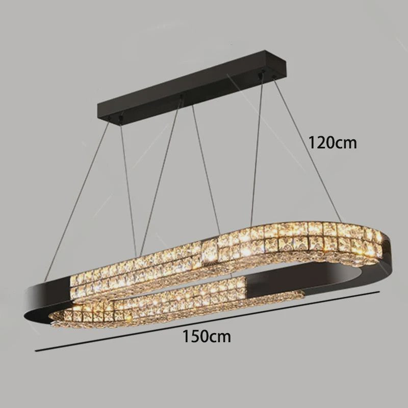 Luxe Kristallen Plafondlamp - Moderne Hanglamp voor Eetkamer & Woonkamer