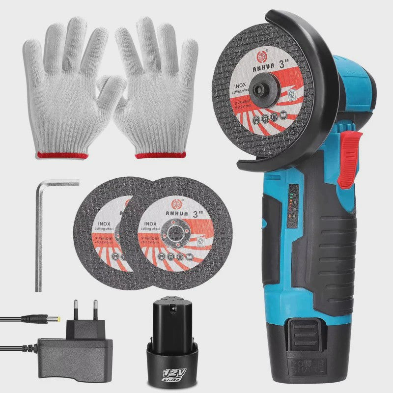 12V Snoerloze Haakse Slijper Kit - Compacte Mini Polijst- en Snijmachine voor Doe-het-zelf