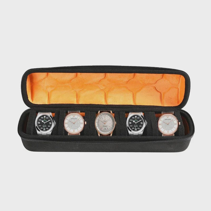Luxe Horloge Reiskoffer - Harde Rol Organizer met Rode Voering voor 1, 2, 3, 5, 6 of 10 Horloges