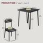 Compact Houten Eettafel voor 2 Personen met Gestoffeerde Stoelen - Ruimtebesparend & Modern