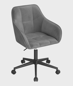 Velours bureaustoel met hoge rugleuning, draaibaar en in hoogte verstelbaar - Comfortabel en Ergonomisch