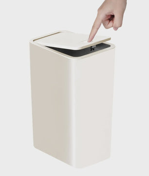 Stijlvolle Prullenbak met Drukdeksel - 10L Kleine Afvalbak voor Badkamer, Slaapkamer, Woonkamer