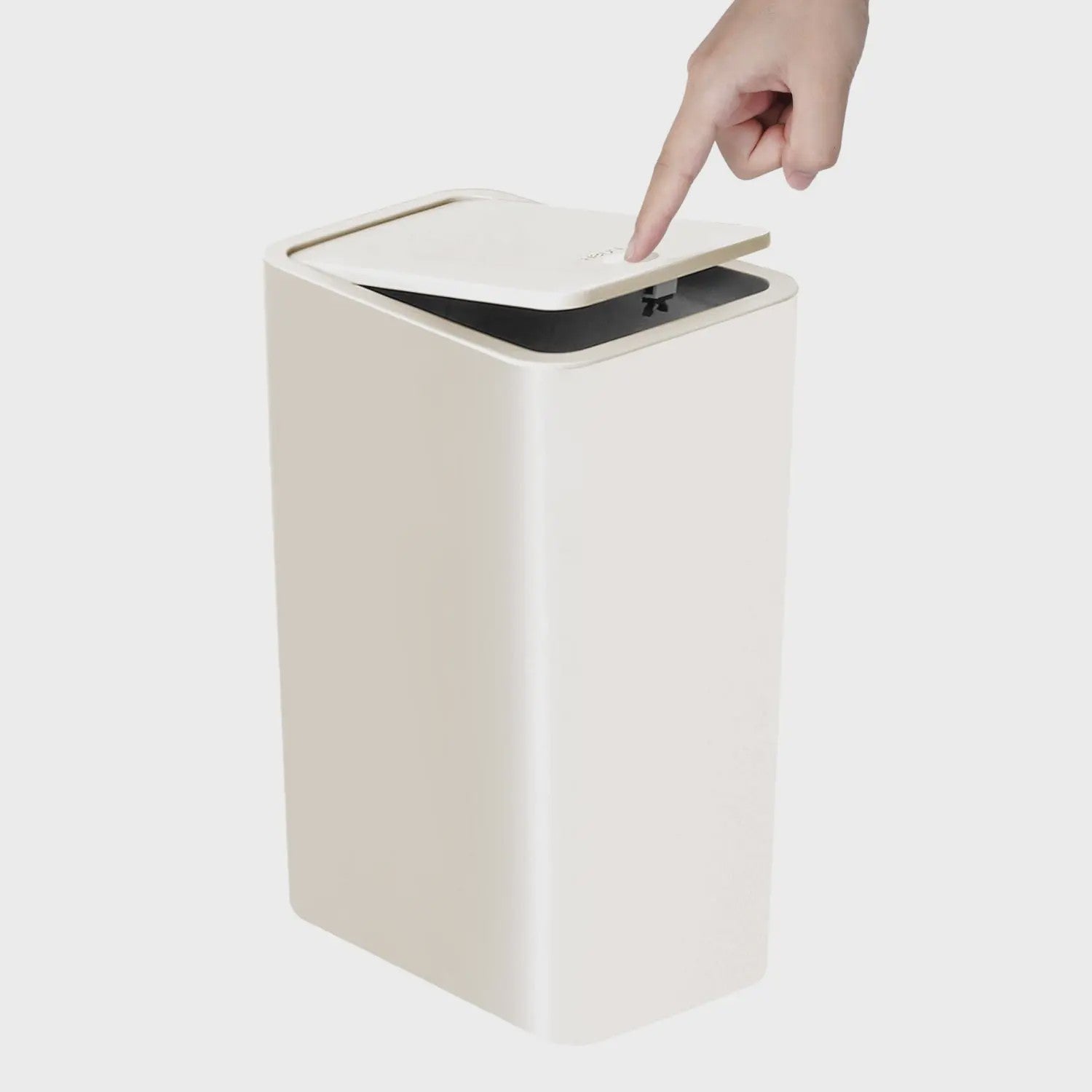 Stijlvolle Prullenbak met Drukdeksel - 10L Kleine Afvalbak voor Badkamer, Slaapkamer, Woonkamer