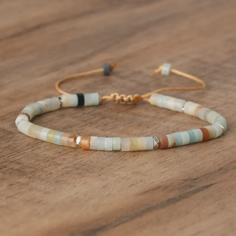 Natuurlijke Blauwe Emperor Steen Kralen Armband - Verstelbaar & Uniek