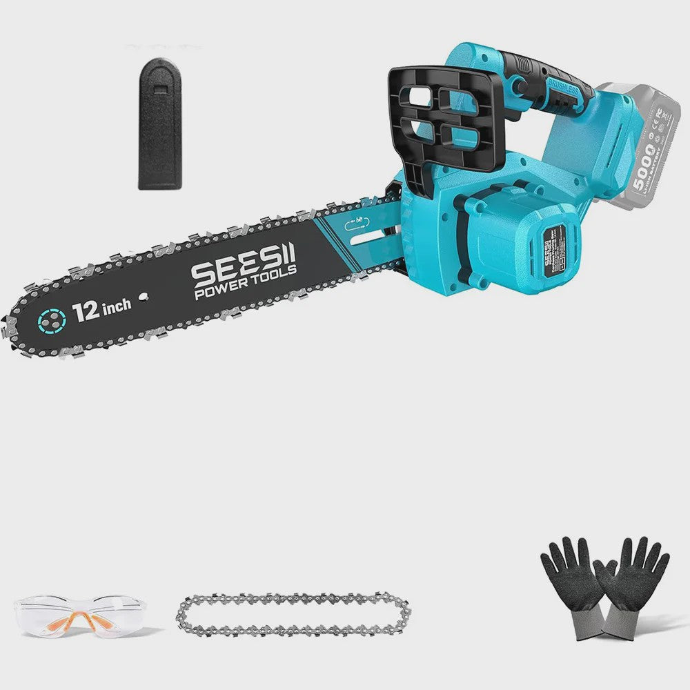 Accu Kettingzaag 1200W 12-inch Borstelloos - Krachtig & Snoerloos Tuinieren