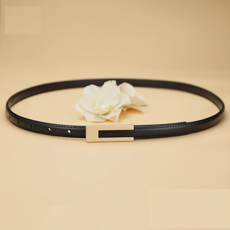 Dames Smalle Taille Riem van PU Leer met Metalen Gesp - Verstelbaar Mode Accessoire