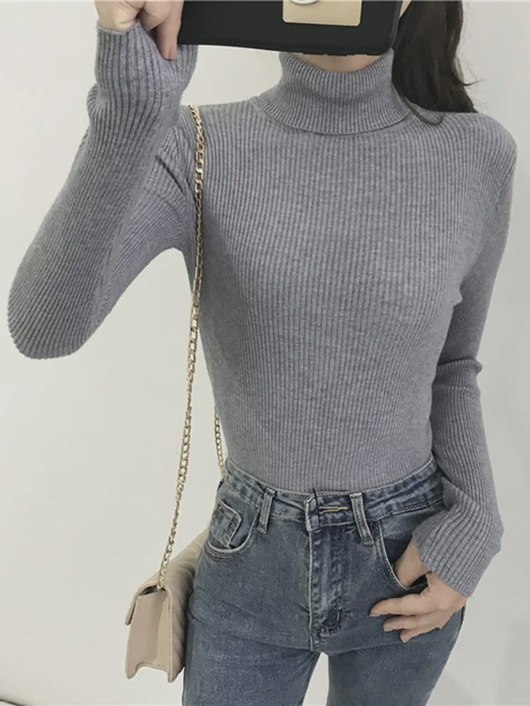 Dames Gebreide Turtleneck Trui - Slim Fit Koreaans Stijl | Herfst & Winter Collectie