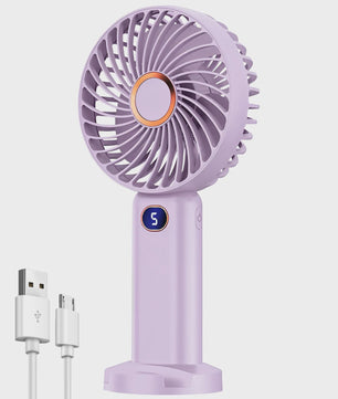 Draagbare Handventilator met Digitale Display en 5 Snelheden, USB Oplaadbaar