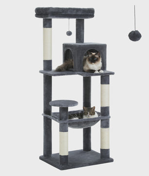 Grote Kattenboom met 5 Niveaus, Hangmat en Krabpalen voor Grote Katten