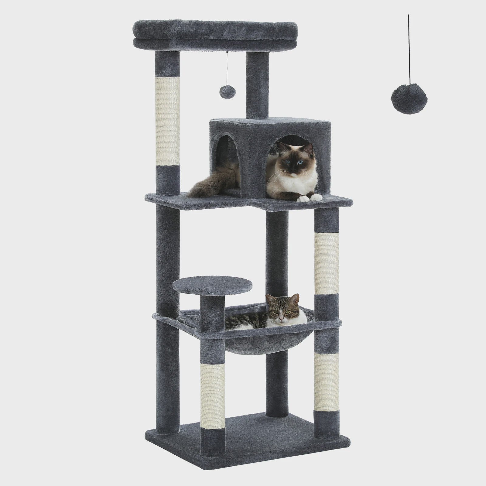Grote Kattenboom met 5 Niveaus, Hangmat en Krabpalen voor Grote Katten