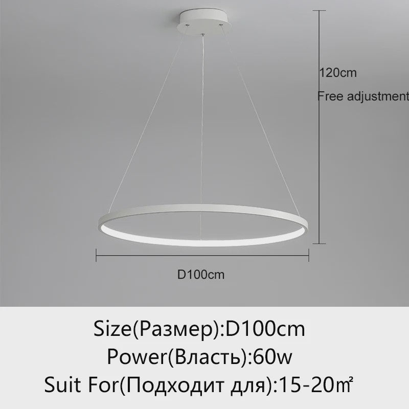 Moderne Ronde LED Plafondlamp Zwart/Wit - Dimbaar Hanglamp voor Keuken en Woonkamer