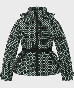 Dames Winter Parka Jas met Capuchon, Hoge Taille en Riem - Warm & Winddicht