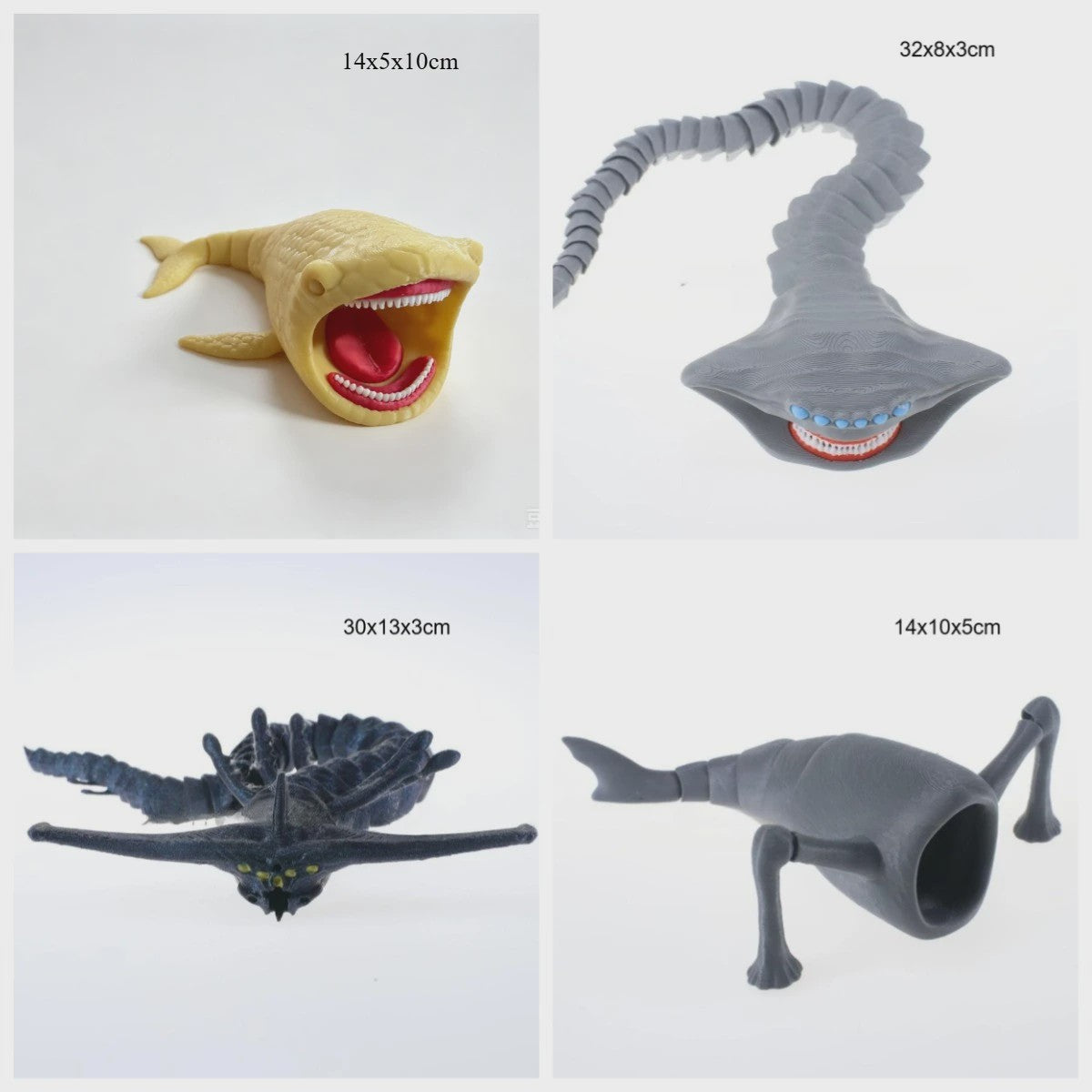 3D Geprinte Zeemonster Actiefiguur - Flexibel Speelgoed & Decoratie